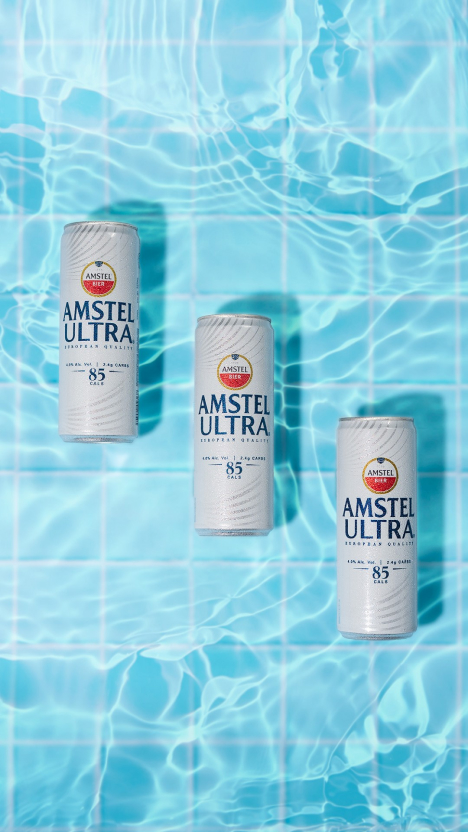 Sesión profesional de fotografía digital para documentar productos premium de Amstel Ultra