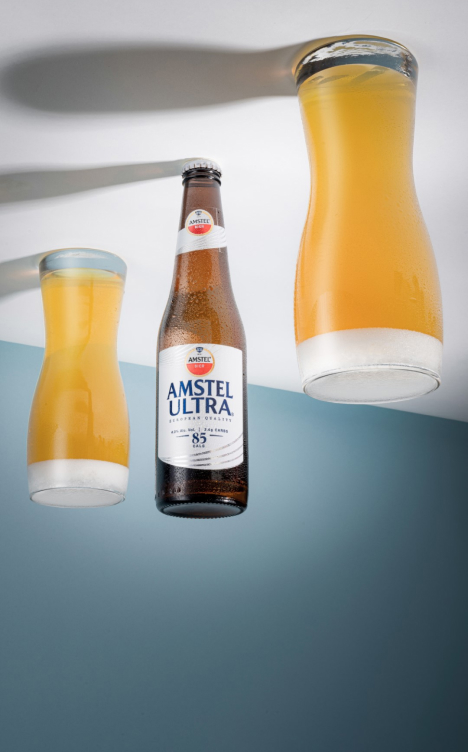 Sesión profesional de fotografía digital para documentar productos premium de Amstel Ultra