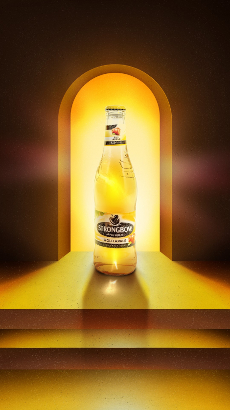 Sesión profesional de fotografía digital para documentar productos premium Strongbow